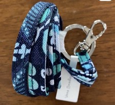 NWT Vera Bradley Blue Island Medallion Signature Ring ID Clip Lanyard