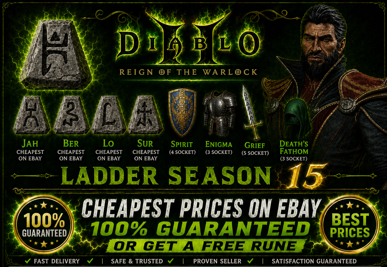 DIABLO 2 ITEMS RUNES UNIQUES REIGN OF THE WARLOCK D2R LADDER S15 & NON ...