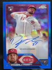GRAHAM ASHCRAFT 2023 TOPPS CHROME BLUE REFRACTOR ROOKIE AUTO SP #D 102/150 REDS