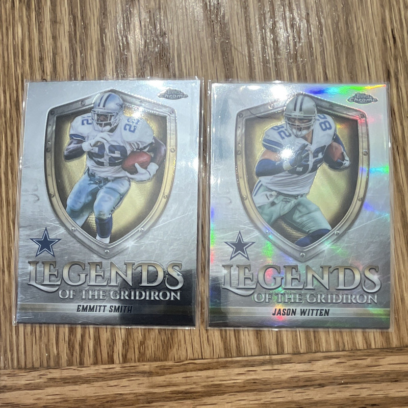 Topps Chrome Legends of the Gridiron Emmitt Smith/REFRACTOR Witten 2 Card Lot