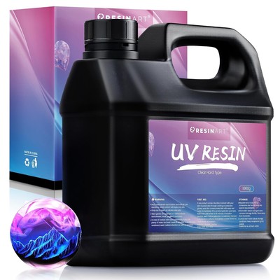 UV Resin 1000g, Upgrade Crystal Clear Hard Ultraviolet Epoxy Resin Glue, Low ...