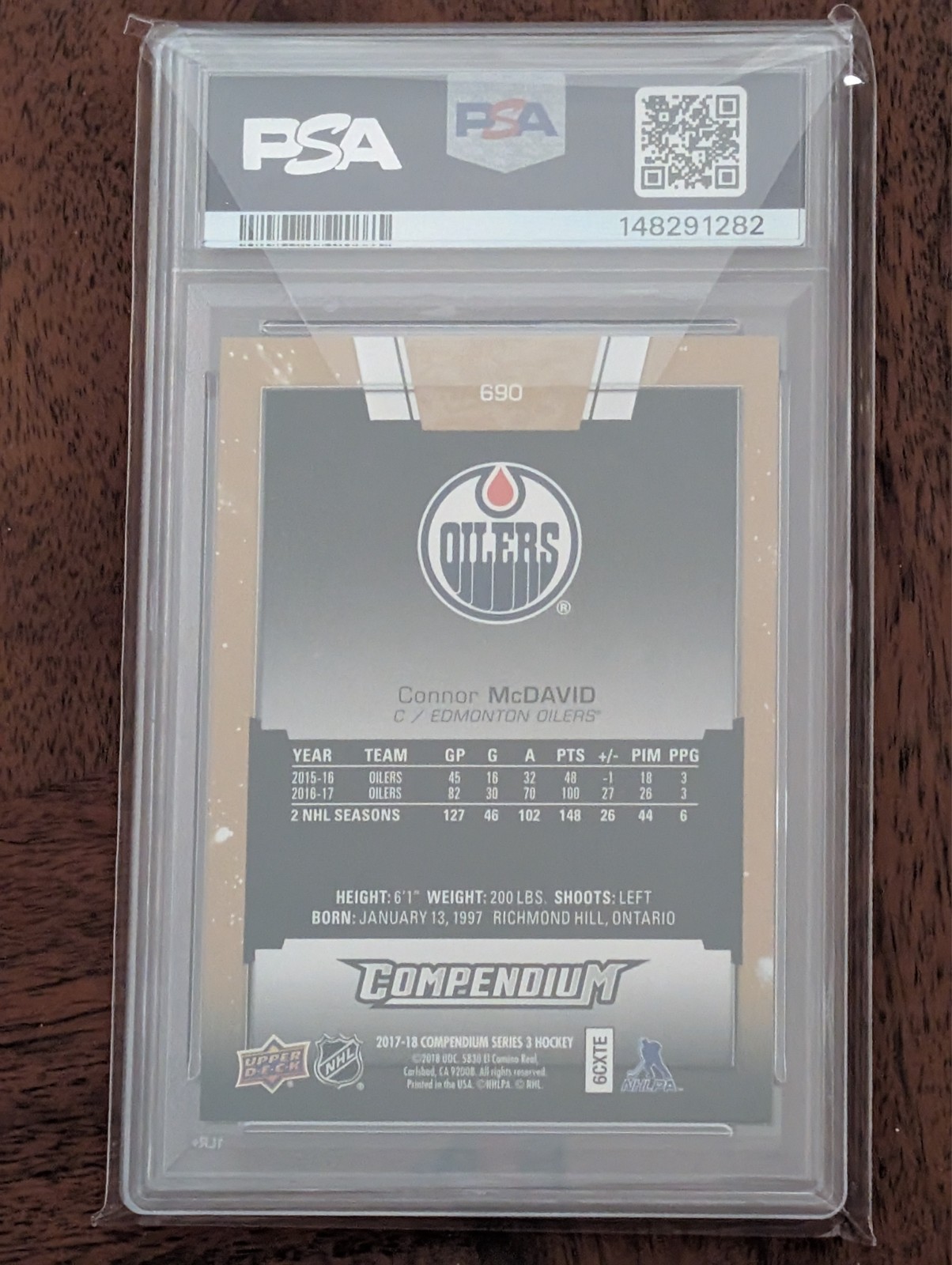 2017 UD Compendium Connor McDavid Gold Achievement #690 PSA 10 None Higher Pop 1 view 2
