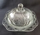 Vintage Federal Glass Madrid Pattern Crystal Covered Butter Dish Clear