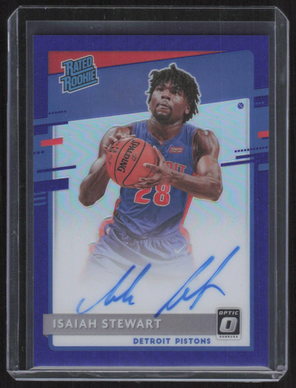 2020-21 Donruss Optic #166 Isaiah Stewart Rated Rookies Signatures Purple