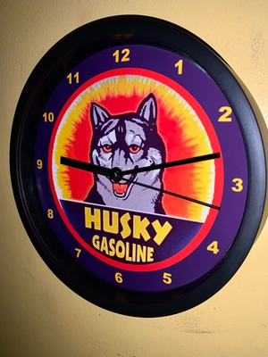 #ad #ad Husky Gasoline Service Station Oil Garage Man Cave Clock Advertising Sign $37.99