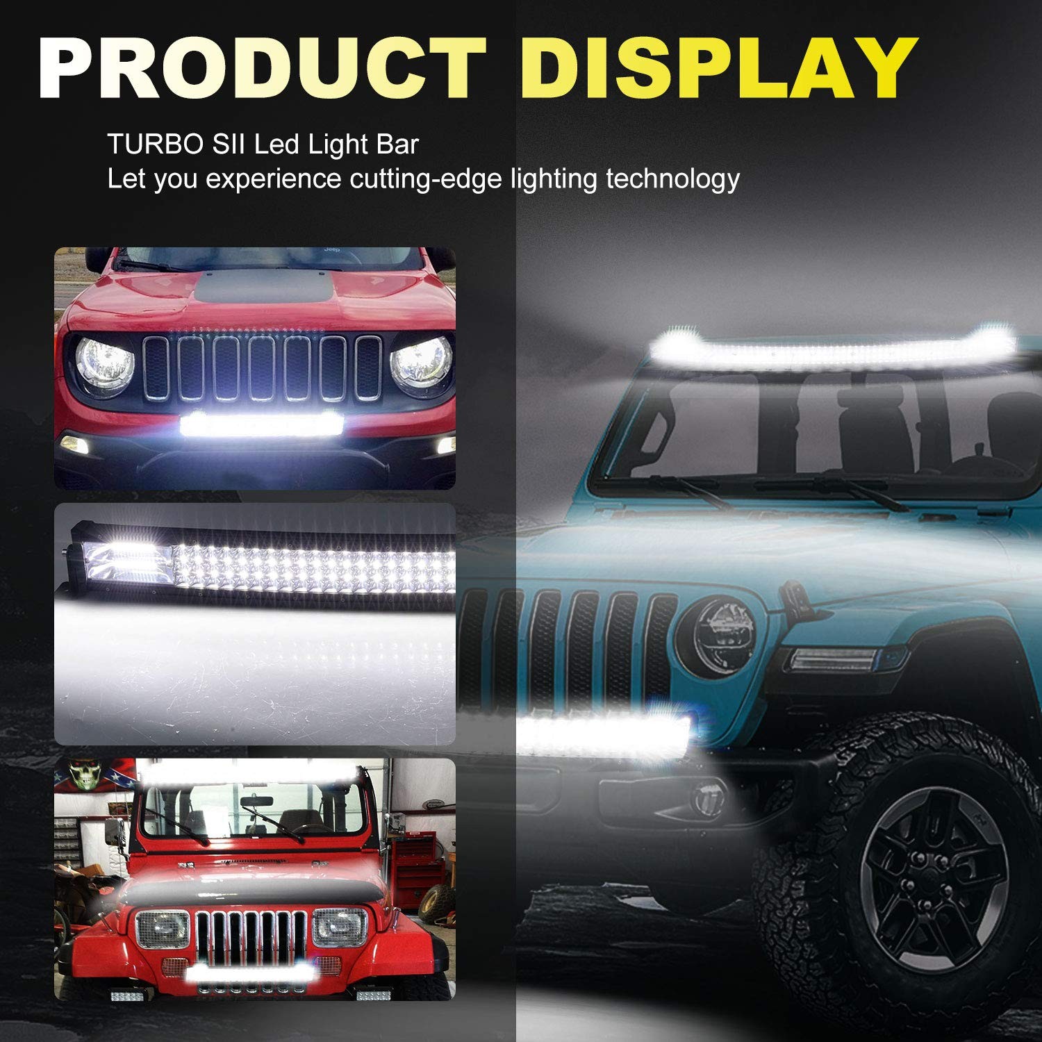 Turbo Sii 22 Inch Led Light Bar Triple Row 306W 30600Lumens Spot Flood Combo - Thumbnail 3