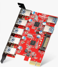 Inateck KTU3FR-5O2U 7-Port USB 3.0 PCIe Expansion Card 5 Rear 2 Internal b7