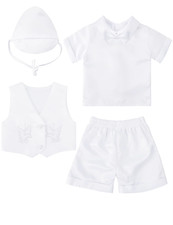 Baby Boys Baptism Outfit Infant White Christening Dove Set Newborn Dedication Ea