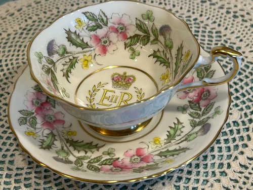 PARAGON Queen Elizabeth II Coronation 1953 Teacup and Saucer ER II  ENGLAND
