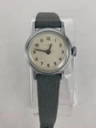 VTG Timex 25mm Silver White Dial Shock Resistant Mechanical Watch w/Leather Band