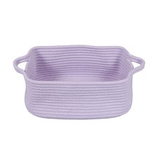 XUANGUO Woven Cotton Rope Storage Basket with Handles for Organizing Shelves