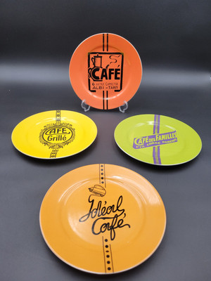 Rare Rosanna Italy Cafe Set of 4 -8'' Salad Plates No Chips