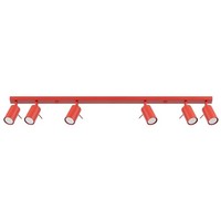 Deckenstrahler Rot Schwenkbar GU10 6-Flammig L:118 Cm Deckenspot Wohnzimmer