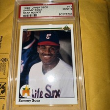 1990 UPPER DECK SAMMY SOSA PSA 9 ROOKIE CARD REAL NICE LOOKS GEM MINT CUBS 🔥🔥