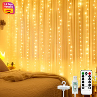 Lichtervorhang 3X3M 300 Led Innen Mit Fernbedienung 8 Modi Usb Wasserdicht Deko