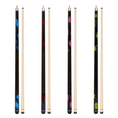 Set Of 4 Unbranded 58" Two-Piece Pool Cues – Standard Weight – House/Bar Pool Sticks ZJ-001
