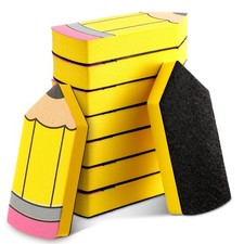 8 Pcs Back to School Pencil Shaped Magnetic Dry Erase Erasers Whiteboard Clea...