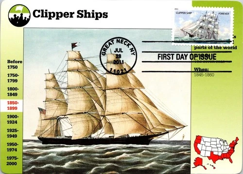 Dr Jim Stamps Maximum Card Clipper Ship Forever Fdc