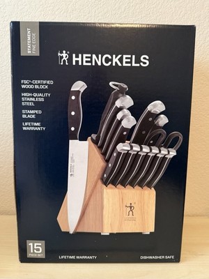 HENCKELS Premium Quality Statement Fine Edge 15-Piece Knife Set with Block
