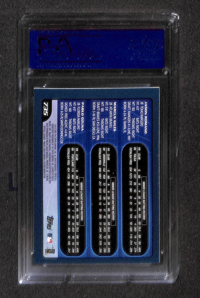 2001 Topps #735 ROMANO/GILES/OZUNA P PSA 8 NM-MT 14415681 - Image 2 of 3