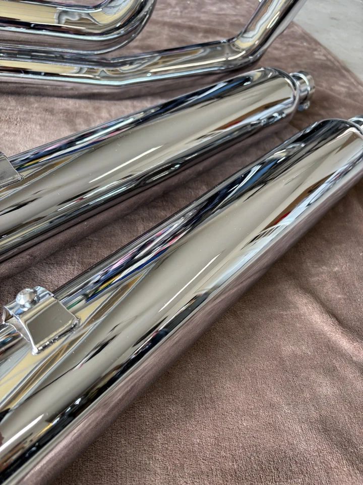 Cobra - Tubos de cabeza PowerPort Dual Bung y silenciadores antideslizantes 909 4".   '95-'16 FL Foto 3 de 4