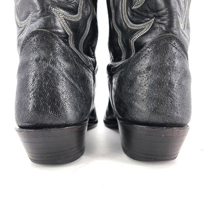 Vintage Nocona Exotic Elephant Print Men 9 D Black Leather Cowboy Western Boots Vintage Nocona Elephant Print Cowboy Western Boots Men main image 3