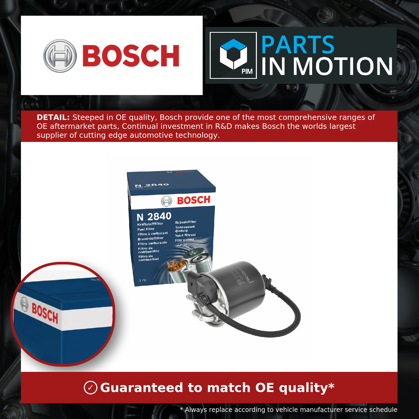 Fits BOSCH FILTRY F 026 402 840 FUEL FILTER - Image 5