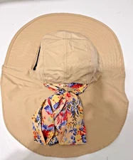 Sunblocker Adult Floppy Hat Polyester Womens OSFM NWT Floral Scraf