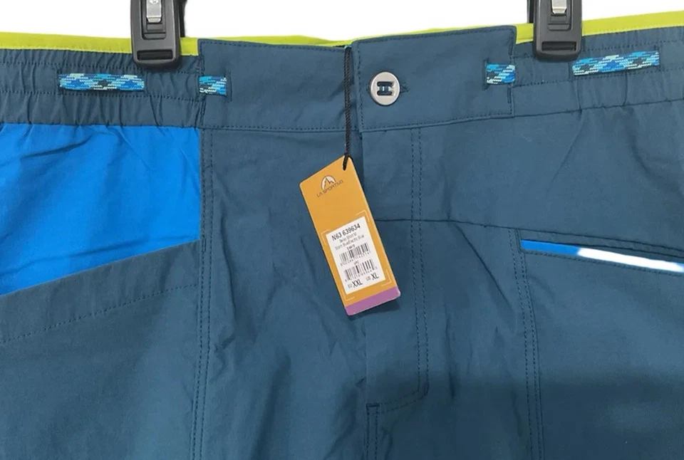 Pantalones cortos de escalada para hombre La Sportiva, talla XL, azules. Foto 3 de 3