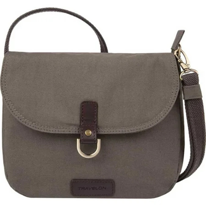 $120 New Travelon Anti-Theft Courier Saddle Crossbody Bag Gr