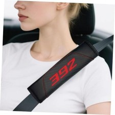 2Pcs Carbon Fiber Leather Seat Belt Cushions Shoulder Pad Soft for Black 392