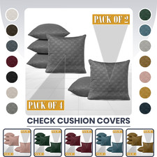 Modern Quilted Cushion Covers 2,4 Pack Plush Padded Embroidered Pillow Cover 18"