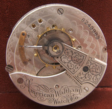 VTG WALTHAM POCKET WATCH MOVEMENT SIZE 18 AS IS PARTS REPAIR