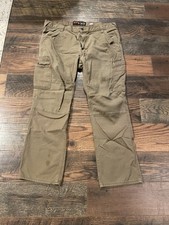 Ariat FR Canvas Carpenter Pants Mens 40x32 Straight Leg Flame Resist Tan USA M5
