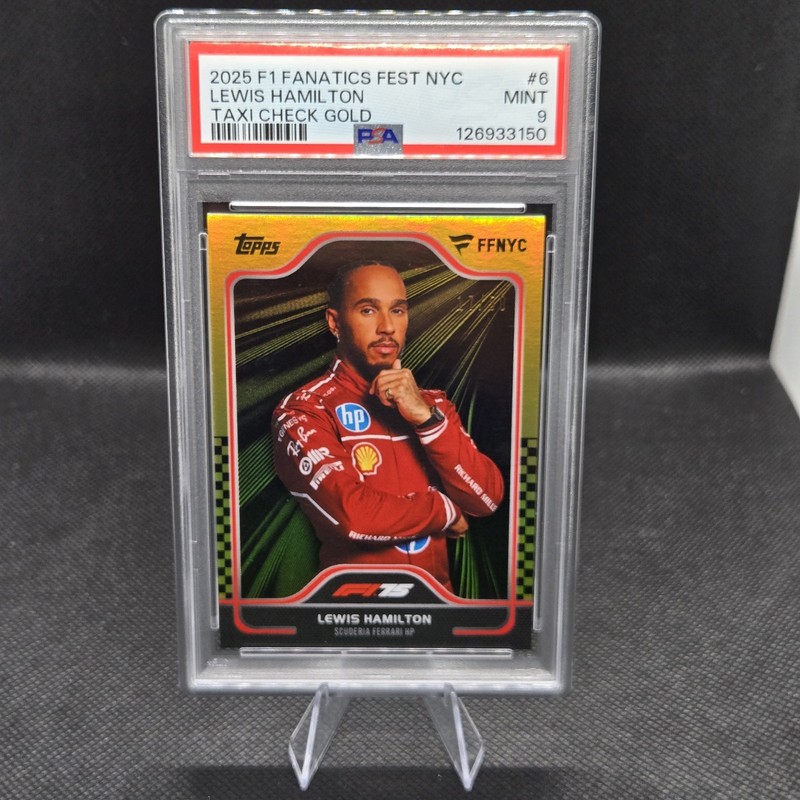 2025 Topps Fanatics Fest F1 Nyc Lewis Hamilton Gold /50 Psa 9