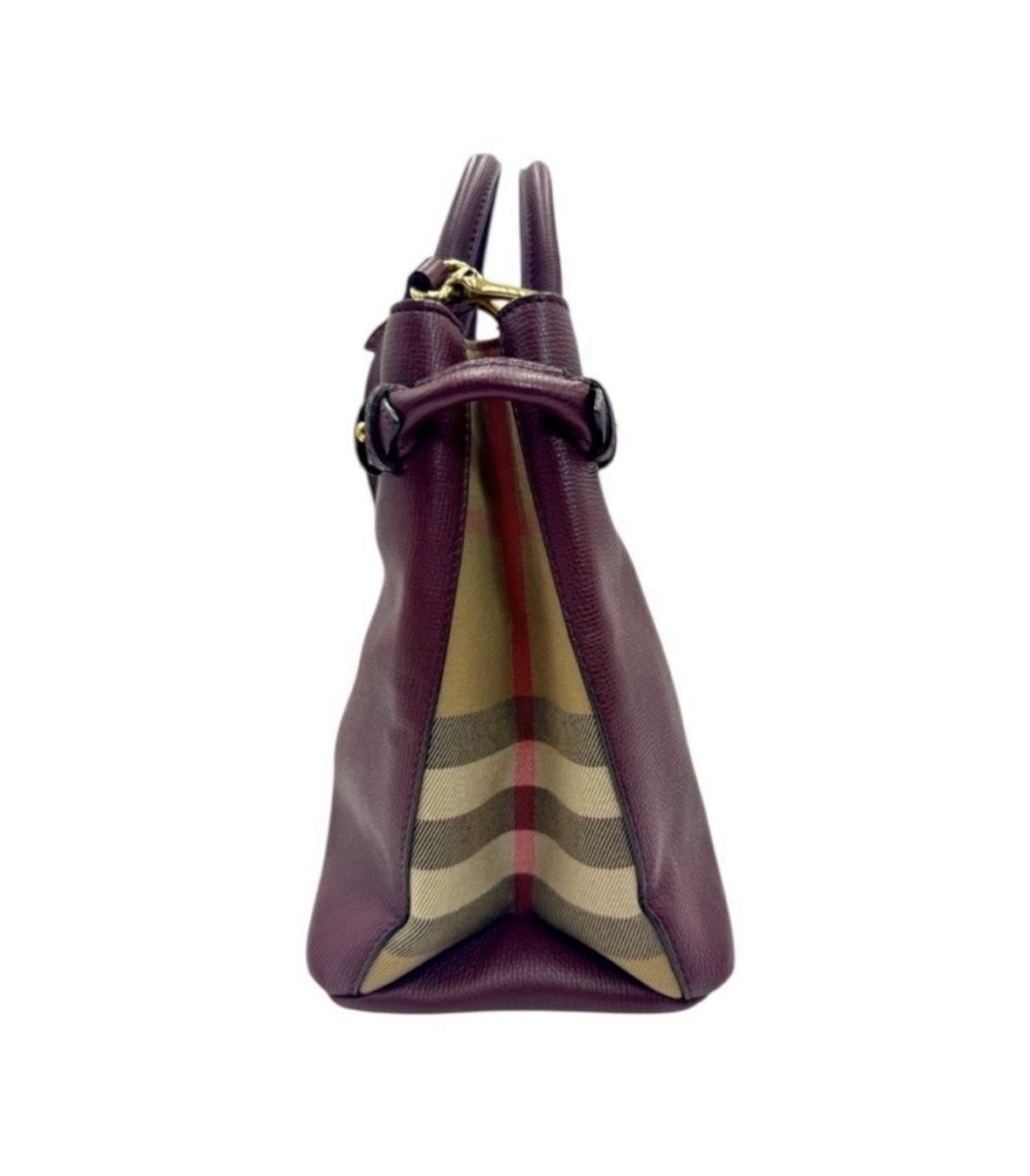 Burberry Elderberry Leather House Nova Check Medium Banner Tote Bag Preloved Ex+ image 10