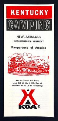 1960s Elizabethtown Kentucky Camping KOA Kampground Rules VTG KY Travel Brochure