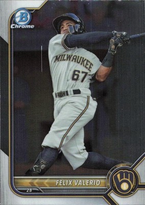 2022 Bowman Draft - Chrome Felix Valerio #BDC-66 - NM Card Milwaukee Brewers