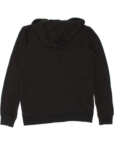 EMPORIO ARMANI Hombres Gráfico Cremallera Sudadera con Capucha Suéter Grande Negro Algodón OZ06 - Imagen 2 de 3