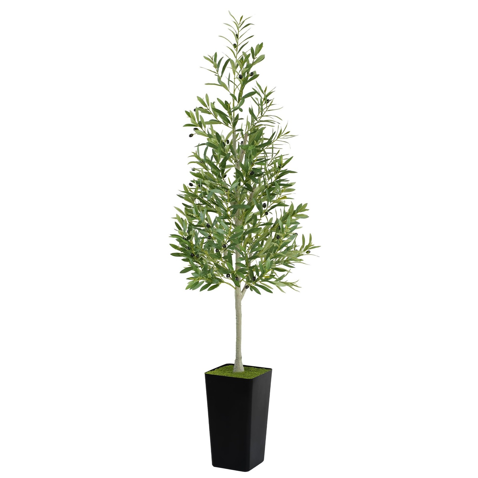 PeoDeco 6ft Artificial Olive Tree Realistic Faux Silk Floor Plant Green Decor