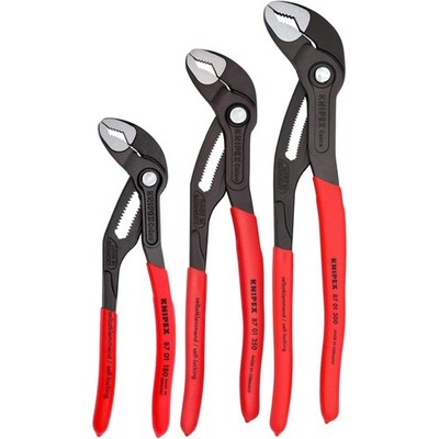 KNIPEX Tools 00 20 06 US1, Cobra Pliers 7, 10, and 12-Inch Set, 3-Piece