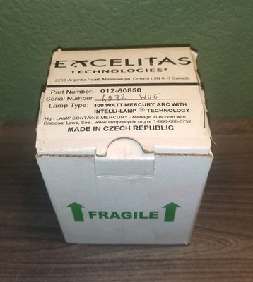 EXCELITAS TECHNOLOGIES 012-60850 100 WATT MERCURY ARC INTELLI-LAMP FREE SHIPPING