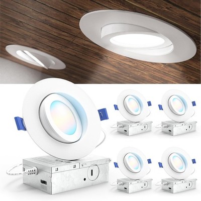 Sunco 4 Inch Gimbal Recessed Light Slim, 900LM High Brightness, 2700K/3000K/4...