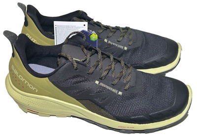 Salomon OUTPULSE Hiking Shoes Men Size 11.5 Black/Leek Green/Poppy Red Sneakers