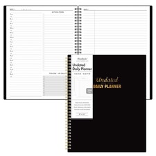 Daily Planner - 9'' x 11'' Notebook with Hourly Schedule, Undated 9" x 11"