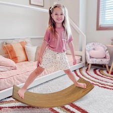 Wooden Balance Board Kids Toddler Exercise Toy Montessori Learning Curvy Office