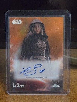 Topps 2025 Star Wars Chrome Shin Hati Orange Auto 1/25