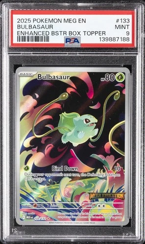 2025 POKEMON MEG EN-MEGA EVOLUTION ENHANCED BOOSTER BOX TOPPER BULBASAUR PSA 9