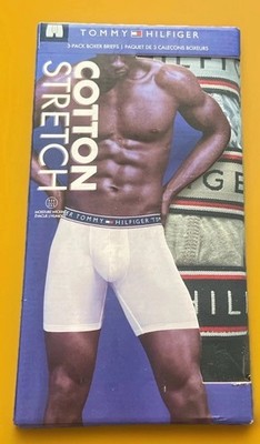 TOMMY HILFIGER Cotton Stretch *BOXER BRIEFS* (3 Pack S) Multi Color-SEALED-New 