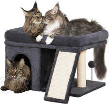 XL Cat Tree Tower for Large Adult Cats 20 Lbs , 23X15.7Inch Perch Bed, Condo Cav